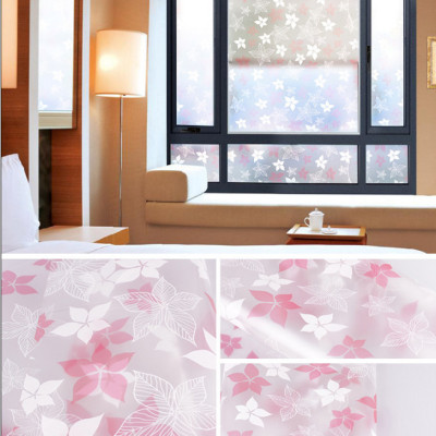 Combo 5 Mét Decal Giấy Dán Kính Hoa Năm Cánh Hồng (5 Mét Dài x 0.45 Mét Ngang)