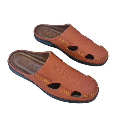 Dép Bít Mũi Nam Da Bò Thật TiTi ĐÔ Cao Cấp GSB2010d