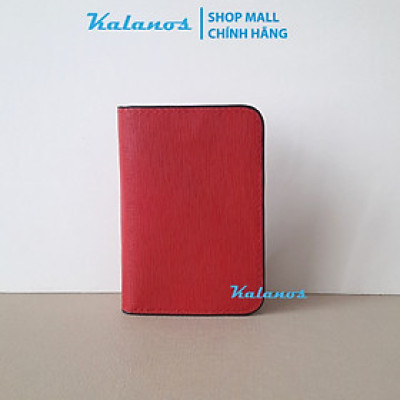 Ví nữ mini đựng thẻ card da bò cao cấp Kalanos KBN760-Do màu đỏ đẹp, ví mini cute