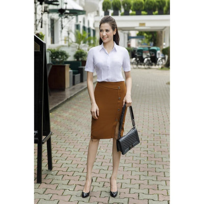 Áo Sơ Mi Trắng Nữ Công Sở LUPERI LFSM199 Tay Lỡ Cổ Đức Dáng Eo Chất Liệu Lụa Hàn Hàn Quốc Co Giãn Không Nhăn