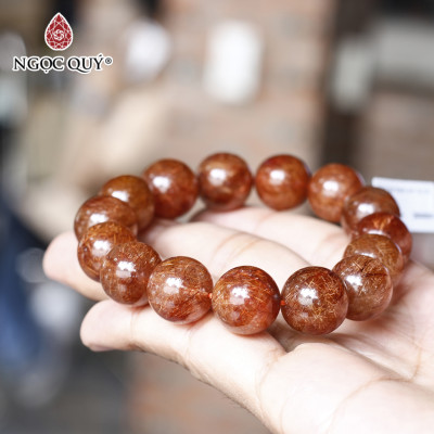 Vòng tay đá thạch anh tóc đỏ cam mệnh hỏa, thổ - Ngọc Quý Gemstones
