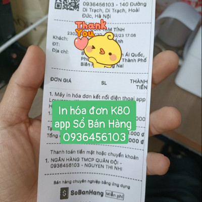 Máy in đơn Livestream, Máy in hóa đơn kết nối điện thoại, Máy in nhiệt K80, Máy in Bill kết nối điện thoại - Hàng Chính Hãng