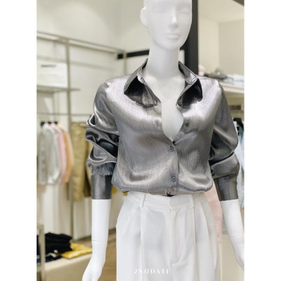 Áo sơ mi tơ lụa phủ bóng TOP032G