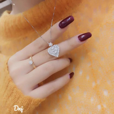 Dây chuyền nữ mặt trái tim chất liệu bạc MS011