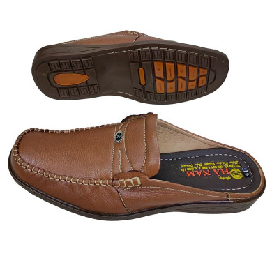 Dép Bít Mũi Nam Da Bò Thật TiTi ĐÔ Cao Cấp GSB20132d