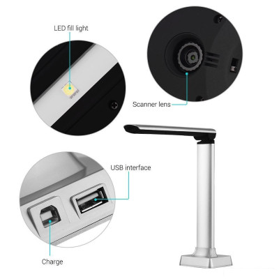 Máy Scan Màu Di Động Thông Minh Scan Tài Liệu A4/A5/A6/A7 K1300AF - Hàng Nhập Khẩu