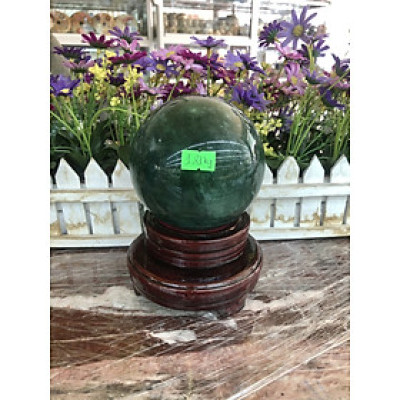 Quả cầu phong thủy đá thạch anh xanh - Đường kính 10,3 cm