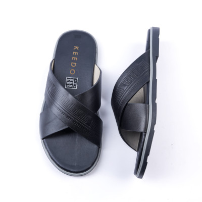 Dép da nam quai chéo cao cấp siêu bền KEEDO PK015