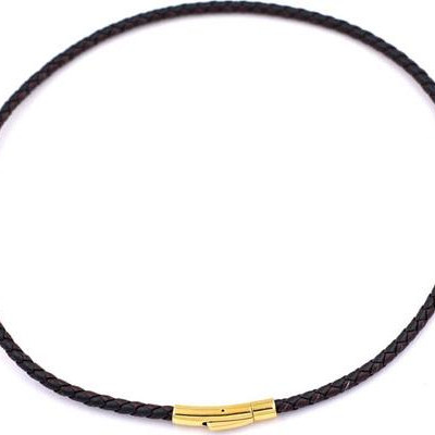 Vòng cổ dây da Đại Thế Chí Bồ Tát đá Obsidian 5cm - phật bản mệnh tuổi Mùi, tuổi Thân