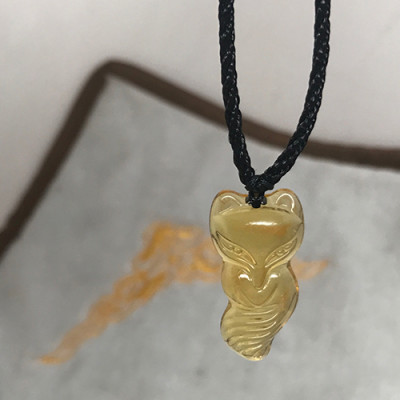 Mặt Dây Chuyền Hồ Ly Pha Lê Vàng