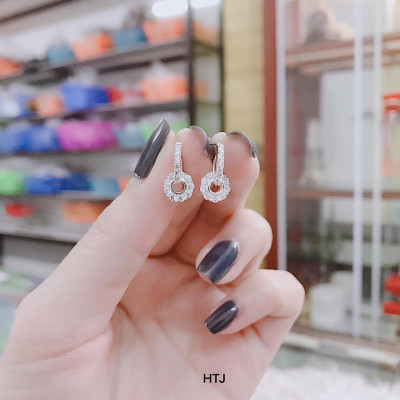 Bông tai bạc nụ đá vuông chất liệu bằng bạc s925 MS0450