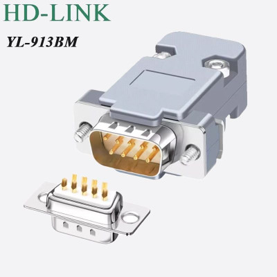 Đầu hàn COM DB9 RS232 chân đồng vỏ ốp nhựa cứng HD-LINK YL-913B 2 dạng chân cắm F/M. HÀNG CHÍNH HÃNG !!!