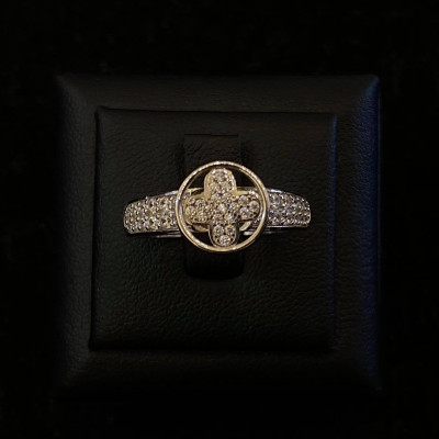 nhẫn vàng nữ 18k đính đá sang trọng quý phái