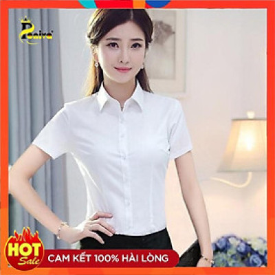 Áo Sơ Mi Nữ Ngắn Tay Màu Trơn Thời Trang Công Sở Thanh Lịch PONIVA Chất Liệu Mềm Mại Thấm Hút Mồ Hôi Tốt