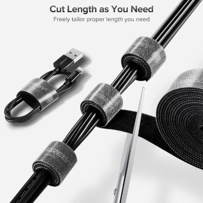 Ugreen UG40354LP124TK 2M Black Velcro Cable Organizer Black - HÀNG CHÍNH HÃNG