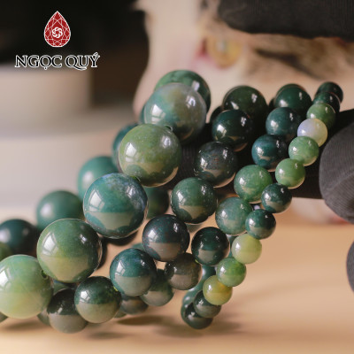Vòng tay đá Băng ngọc thủy tảo mệnh hỏa, thổ - Ngọc Quý Gemstones