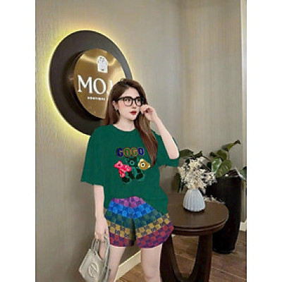 Bộ đồ ngắn thun cotton đơn giản GOGO gấu quần ngắn nhiều màu