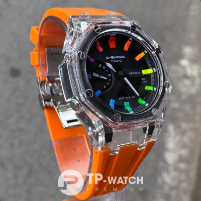 Đồng Hồ Nam Dây Nhựa Casio G-Shock GA-2100FR-3A AP Custom Skeleton Orange x Rainbow Royal Oak (Special)
