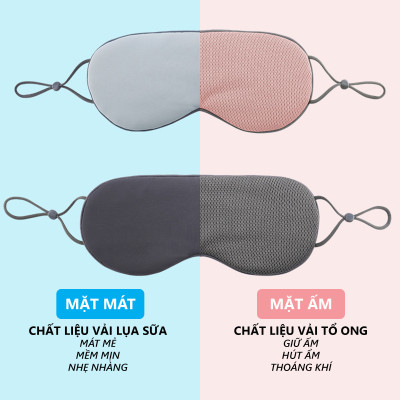 Bịt Mắt Ngủ Mặt Nạ Che Mắt Chống Chói 2 Mặt Ấm Mát Thoáng Khí