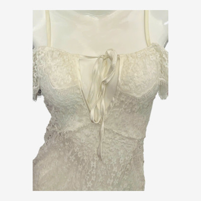 Váy Ngủ Ren Hoa D507 Cột Dây Khoét Ngực Xuyên Thấu Kèm Chip