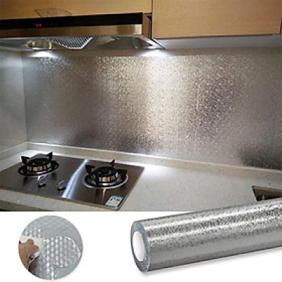 2m giấy bạc cách nhiệt chống thấm dán bếp kệ tủ đa năng 2mx60cm