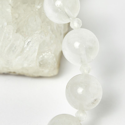 Vòng Chuỗi Mân Côi Đá Thạch Anh Ưu Linh Trắng hạt đá 10mm ,ni 50 - Ngọc Qúy Gemstones