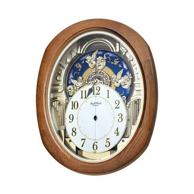 Đồng hồ Nhật Bản Rhythm Magic Motion 4MH414WU06 - Kt 42.2 x 53.8 x 11.6cm, Vỏ gỗ, Dùng PIN