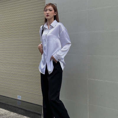 LAAS Áo somi silk tay dài lụa mềm mại thoáng mát