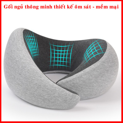Gối Ngủ Du Lịch Chất Liệu Memory Foam Mật Độ Cao - Gối Ngủ Văn Phòng Thông Minh Cao Cấp Chính Hãng Dododios – Kèm Túi Vải Nhung Đựng Gối Ngủ Chữ U Văn Phòng