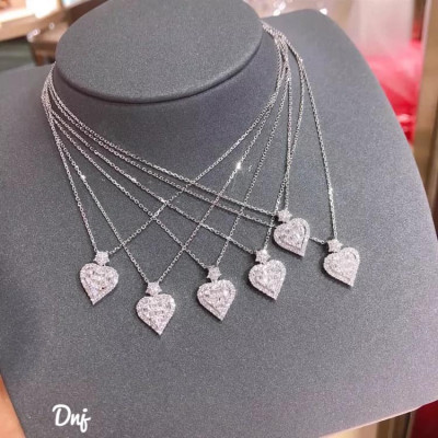 Dây chuyền nữ mặt trái tim chất liệu bạc MS011
