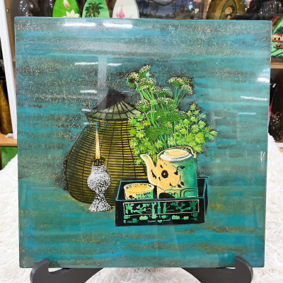 Tranh sơn mài tĩnh vật cao cấp Thanh Bình Lê 40x40 cm
