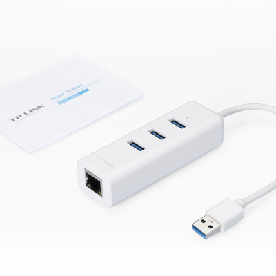 Bộ Chuyển Đổi Mạng USB 3.0 Sang Ethernet Gigabit kèm 3 cổng USB 3.0 TP-Link UE330 - Hàng Chính Hãng