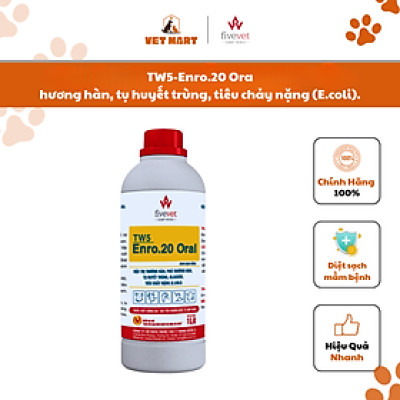 [1 lít] TW5-Enro.20 Oral thương hàn, phó thương hàn, tụ huyết trùng, glasser, tiêu chảy nặng (E.coli).