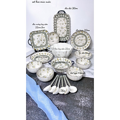 Bát Đĩa, Chén Bát Thương Hiệu Gosu Họa Tiết Hoa Cúc Họa mi, Men Sáng Đẹp