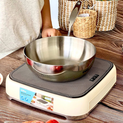 Chảo Sâu Lòng Inox 316 Đúc Liền Khối Hàn Quốc, size 20/24/26cm, Dùng Mọi Loại Bếp, Chống Dính Tự Thân