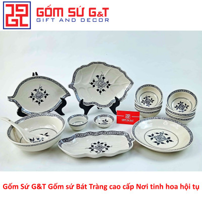 Bộ đồ ăn 6 người vẽ hoa móc Gốm Sứ G&T
