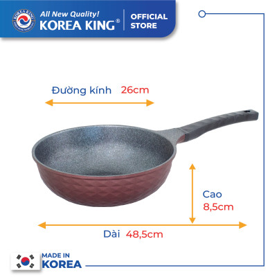 Combo 2 chảo sâu, cạn Diamond Premium Korea King(1 Chảo cạn 20cm và 1 chảo sâu 26cm)-Hàng chính hãng