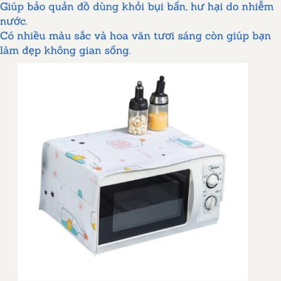 Vỏ Bọc Lò Vi Sóng Chống Thấm Nước / Dầu / Bụi Bẩn Họa Tiết Dễ Thương Tiện Dụng Cho Nhà Bếp