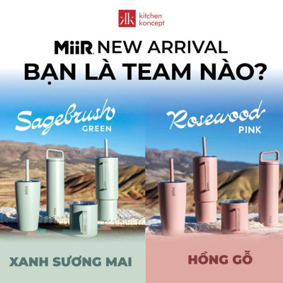 MiiR - Ly Bình giữ nhiệt 5 món - Màu Xanh Sương Mai/ Hồng Gỗ