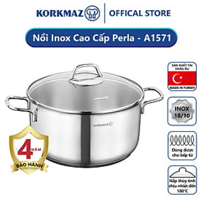 Nồi inox 18/10 Korkmaz Perla 6.8 lít - 26x13 cm