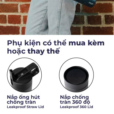 Bình giữ nhiệt MiiR 360 Traveler nắp ấn chống tràn uống từ 4 phía thương hiệu Mỹ nhập khẩu chính hãng