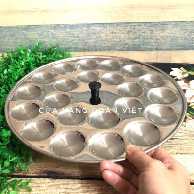 Khuôn Bánh Bèo - Inox tiện lợi có nút cầm chống nóng - Khuôn 22 Bánh, Đk khuôn 32cm. Chuyên phục vụ Sp Gia dụng, Khuôn l