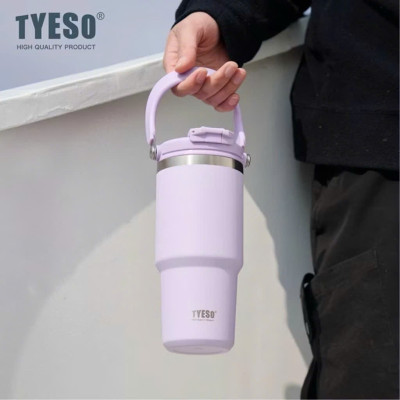 Cốc giữ nhiệt TYESO TS-8826 600ML bằng thép không gỉ 304 tay cầm công thái học Chống tràn & Giữ nhiệt 12 tiếng