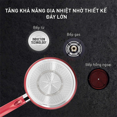 Nồi cán dài/quánh cán dài chống dính đáy từ Tefal So Chef 18cm x 2.26L G1352395 - Hàng chính hãng