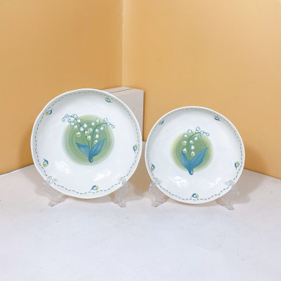 Bộ Bát Đĩa Thương Hiệu Gosu Họa Tiết Hoa Linh Lan, Tráng Men Cao Cấp - Chịu Nhiệt Cao