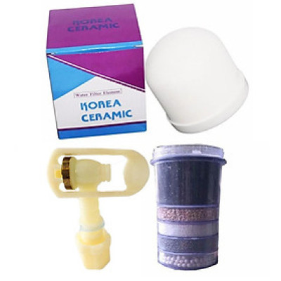 Combo thiết bị (nấm sứ, lõi 5 tầng, vòi) thay thế cho bình lọc nước