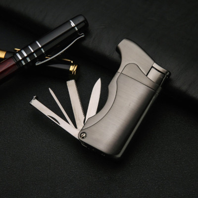 Vỏ Hột Quẹt Bật Lửa khò gas 1 tia kiêm bộ dụng cụ đa năng Honest BCZ241 thiết kế đẹp độc lạ - dùng gas cao cấp ( giao màu ngẫu nhiên )