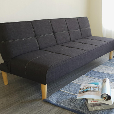Sofa bed 3 trong 1 Juno sofa chân gỗ màu xám đen