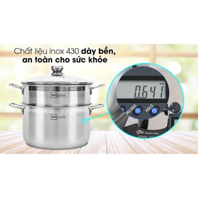 BỘ NỒI XỬNG HẤP INOX  28CM VÀ 30CM 2 TẦNG VUNG KÍNH CƯỜNG LỰC