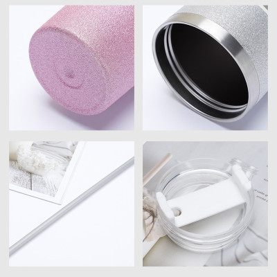 Ly Giữ Nhiệt Kim Tuyến Thái Lan 890ml, Lõi Inox 304 Giữ Nhiệt Tối Ưu, Màu Ombre Độc Đáo Hiện Đại, Tặng Kèm Ống Hút - Hàng Chính Hãng (Giao Màu Ngẫu Nhiên)